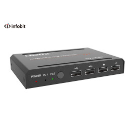 KVM Switcher HDMI/USB-C 2x1, Infobit iTrans UC-Hub21kg
