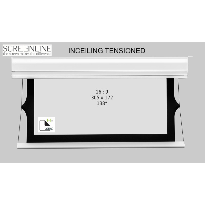 Ecran de proiectie motorizat,in tavan, Screenline INCEILING TENS Home Vision, 305x172(138"),16:9,alb,comutator perete